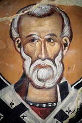 Fresque byzantine du 15ème siècle (détail), Saint Nicolas, Chapelle de l